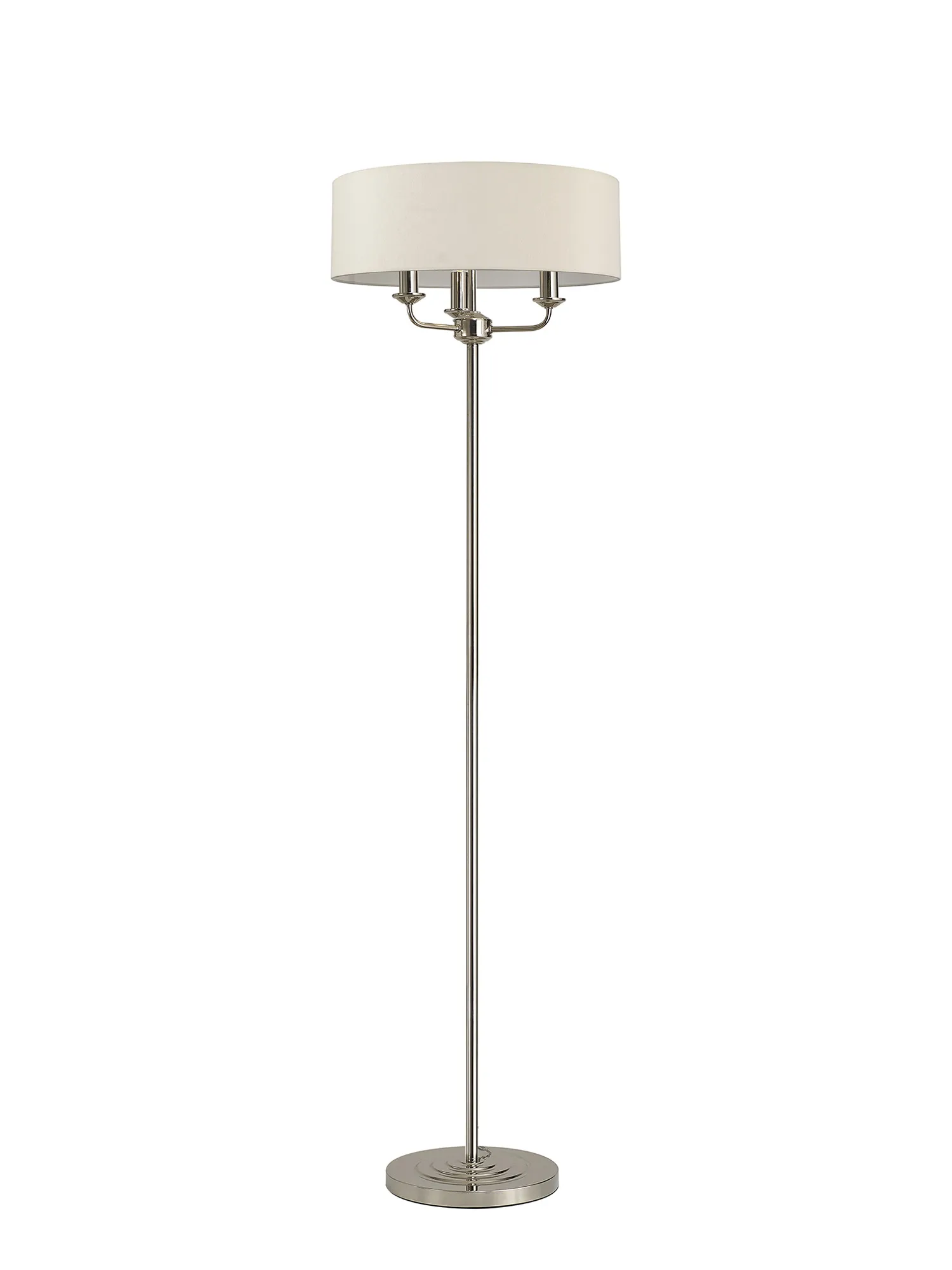 Banyan 45cm 3 Light Floor Lamp Polished Nickel, Ivory Pearl DK0884  Deco Banyan PN IV